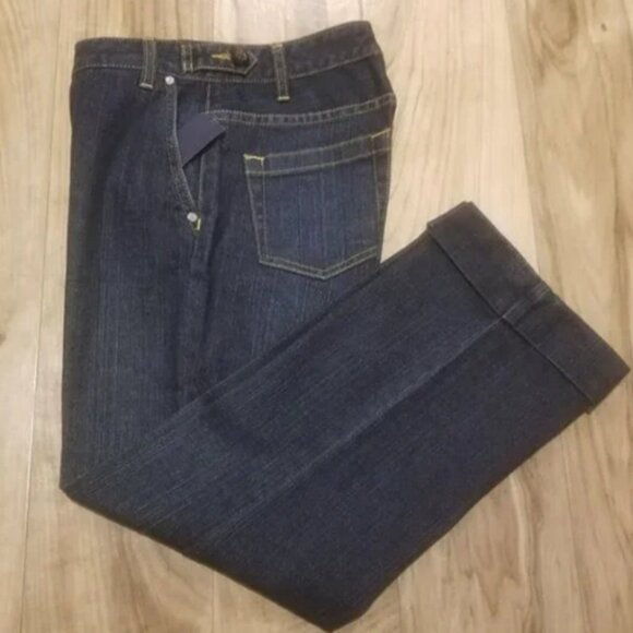 Nwt Nautica Dark Wash Denim Cropped Pants Cuffed Capris Jeans Size 4 Mid-Rise - Picture 6 of 14